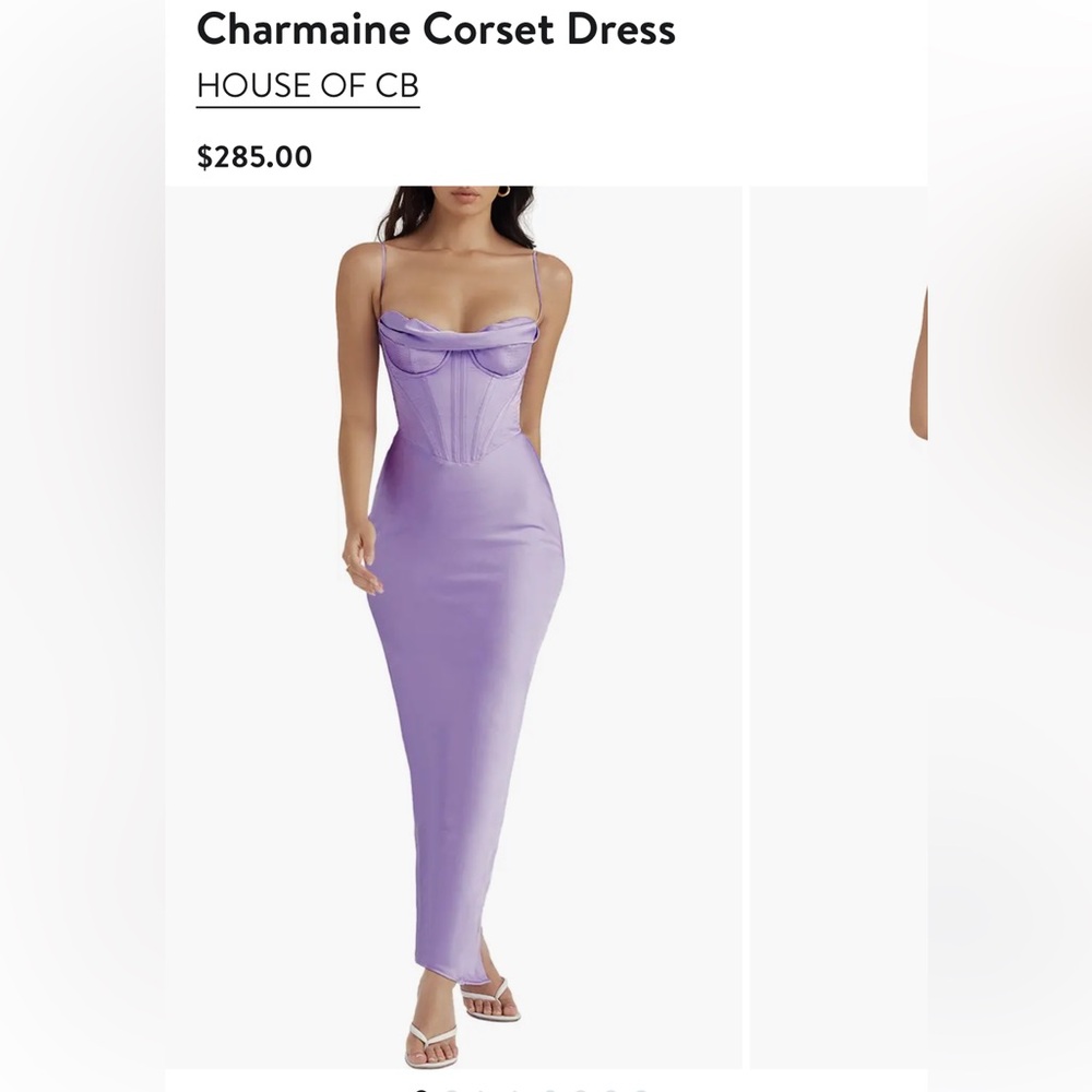 House of CB Charmaine Corset Lavender Dress - Small